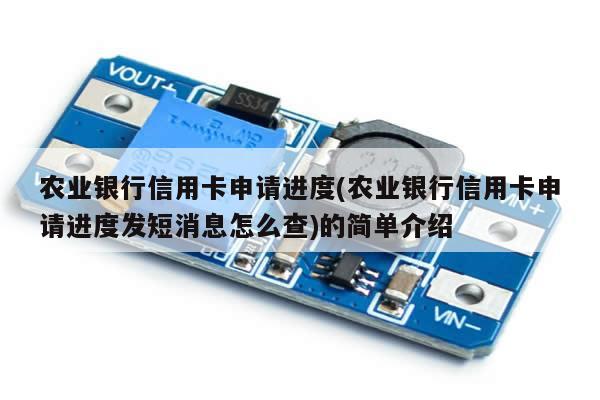 农业银行信用卡申请进度(农业银行信用卡申请进度发短消息怎么查)的简单介绍