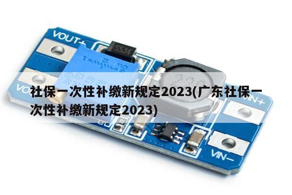 社保一次性补缴新规定2023(广东社保一次性补缴新规定2023)